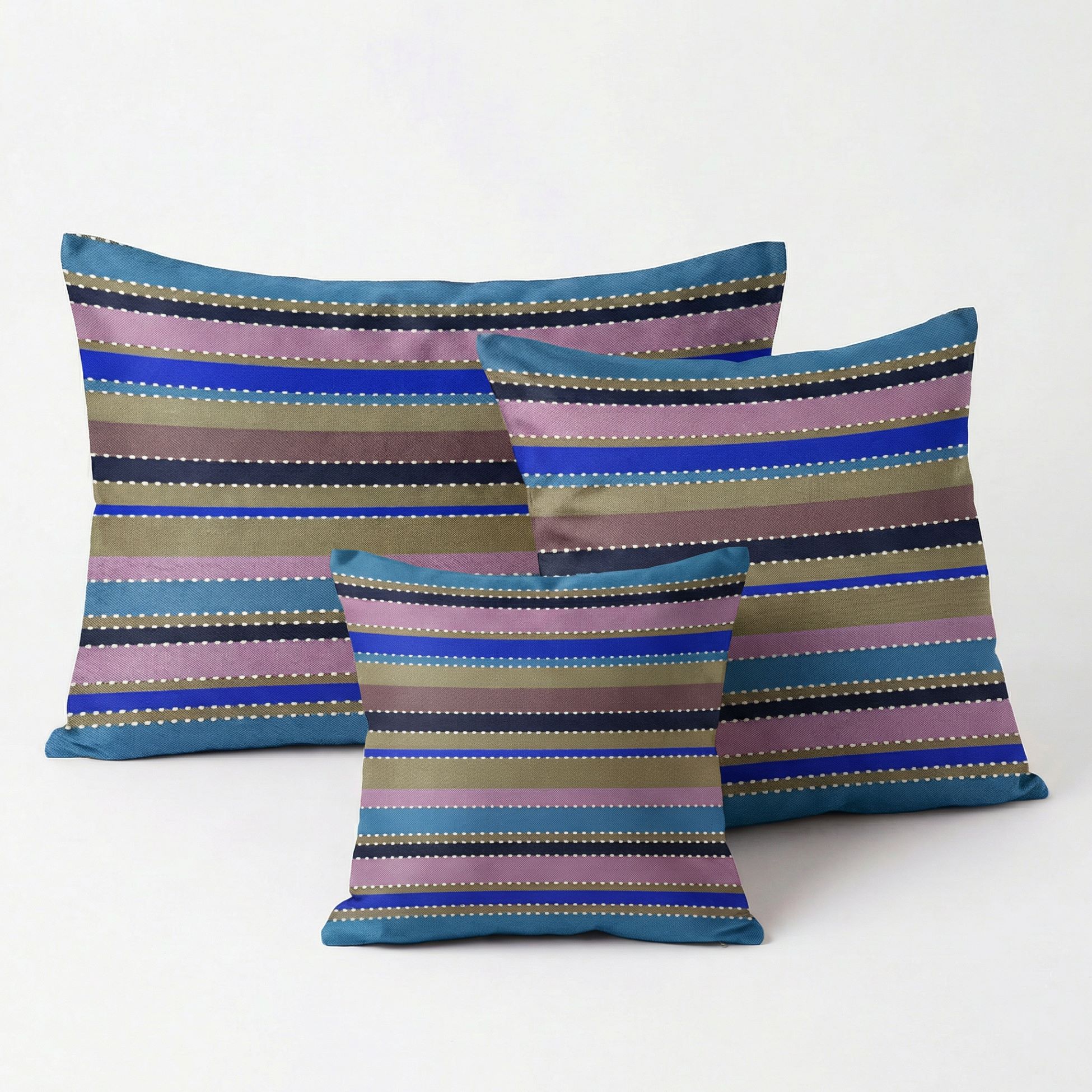 Dekokissen - verschiedene Größen, multi-blau